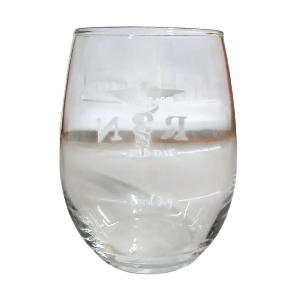RN Stemless Wine Glass Don’t Ask/Bad Day/Good Day Mood Meter Nurse Gift 12 oz